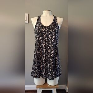 Forever 21 Black and Pink Floral Camisole